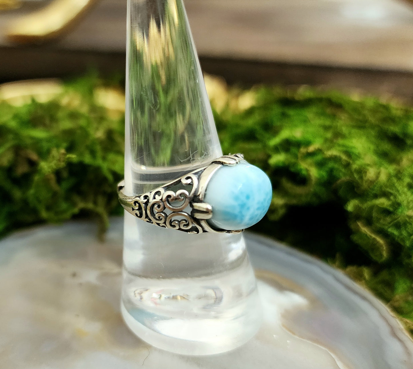 Oval Larimar Ring