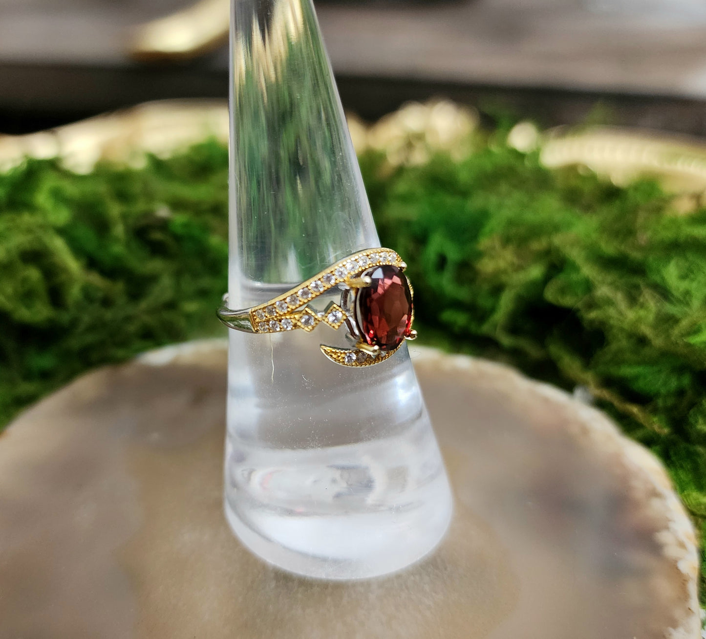 Faceted Garnet Ring