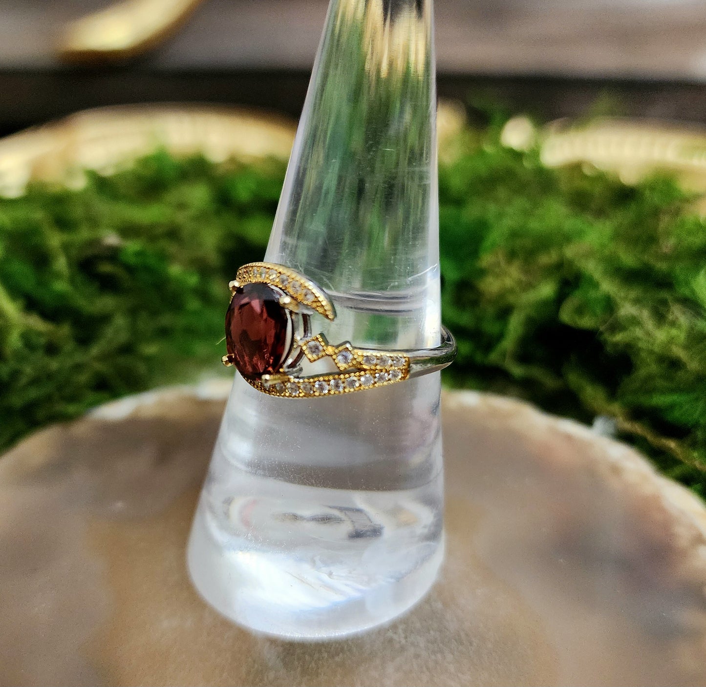 Faceted Garnet Ring