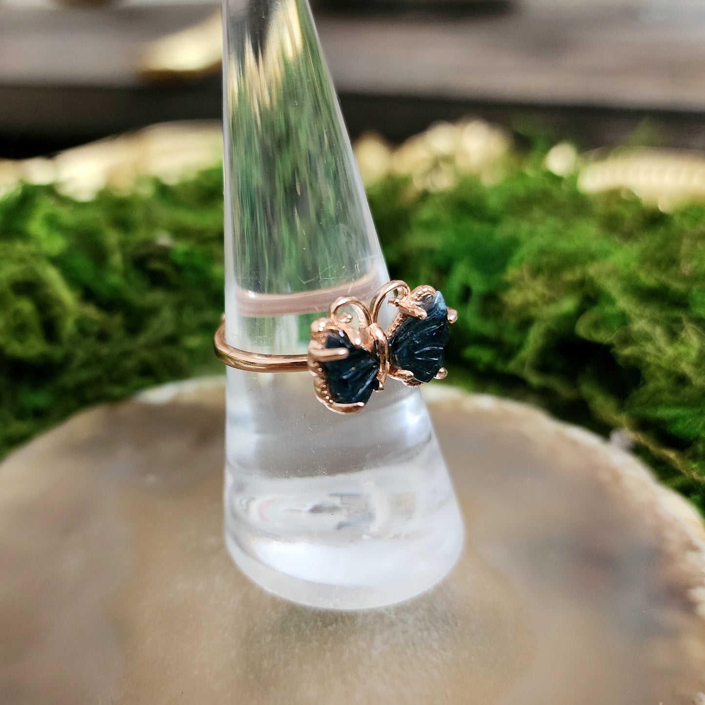 Blue Tourmaline Butterfly Ring