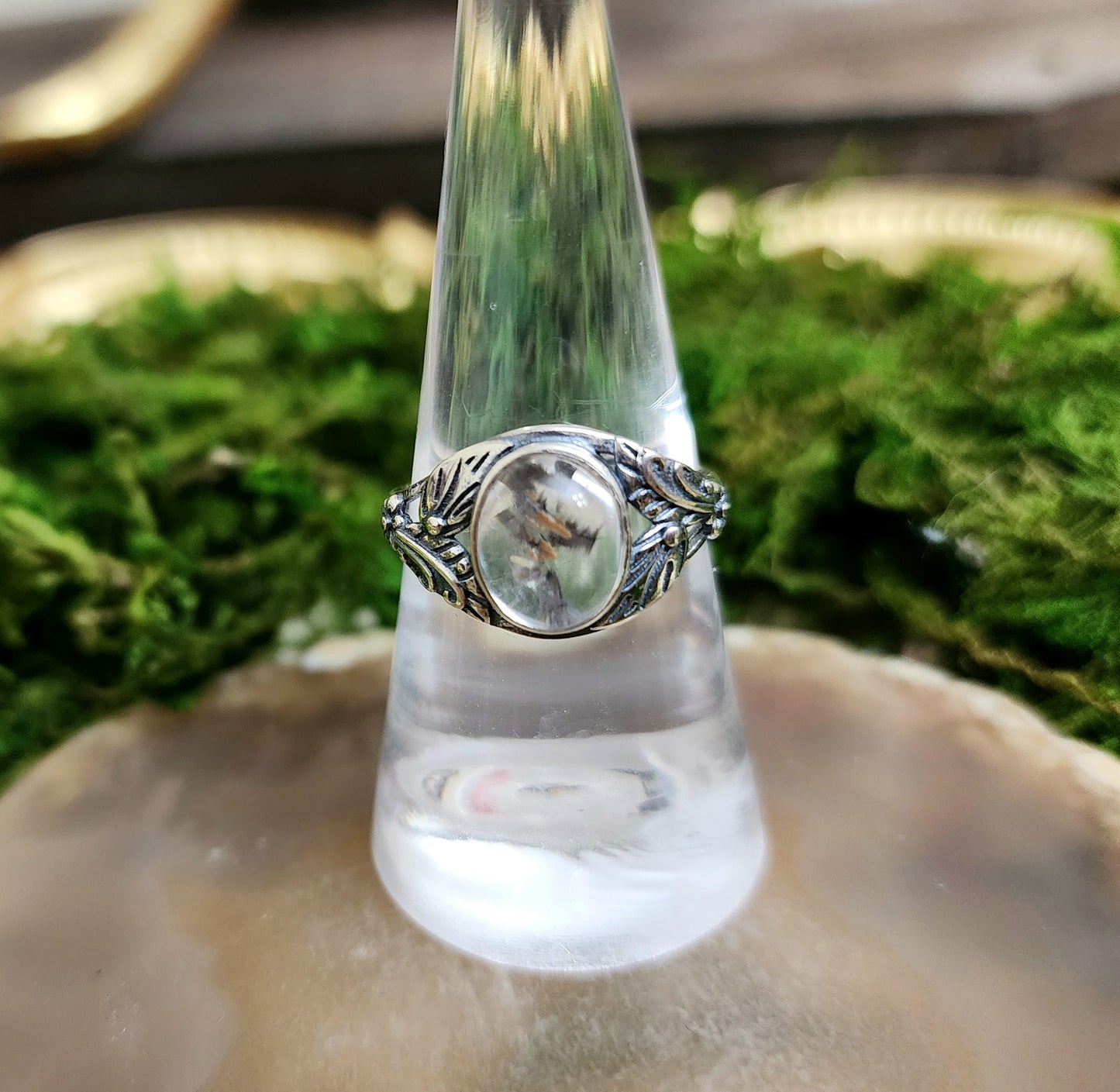 Silver Rutile Quartz Ring