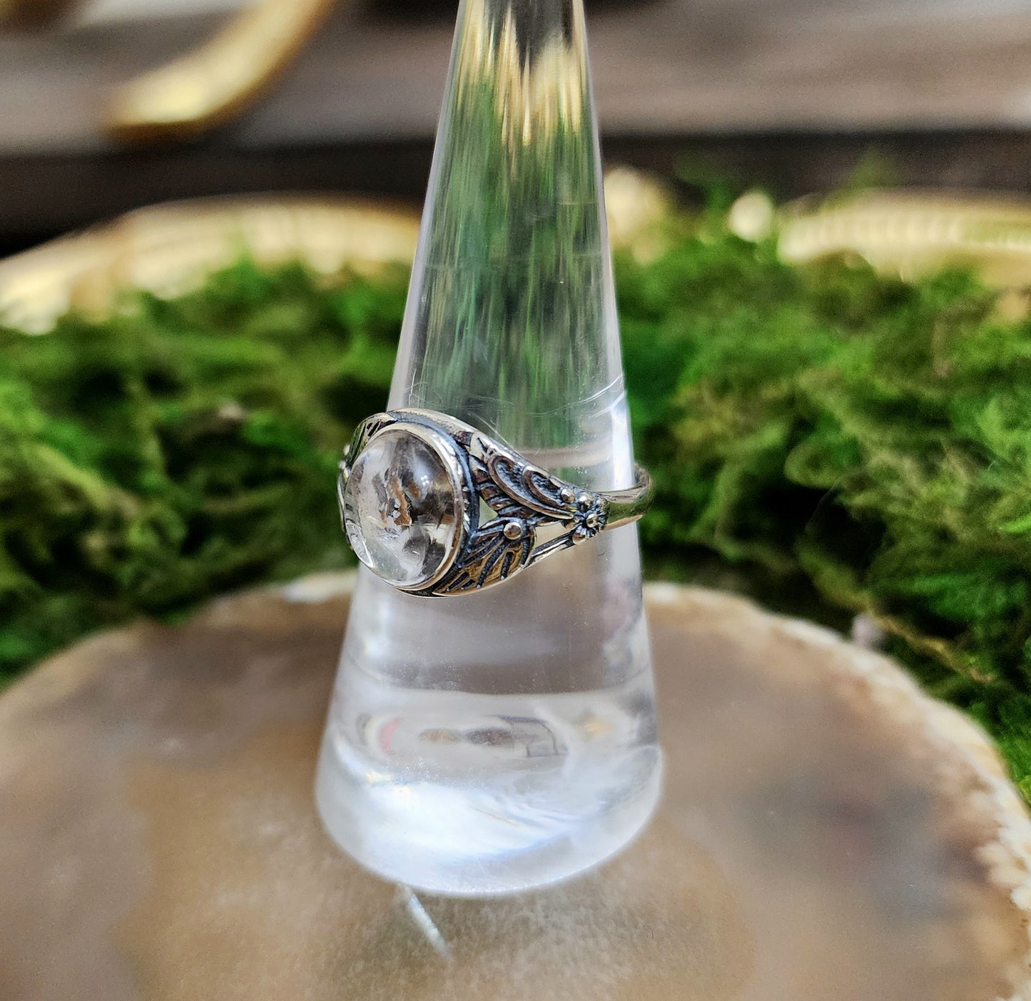 Silver Rutile Quartz Ring