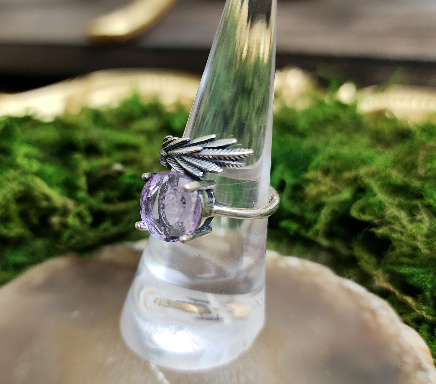 One Winged Celestial Amethyst Ring