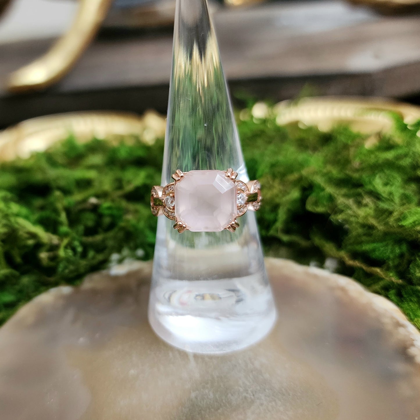 Faceted Rose Quartz Ring