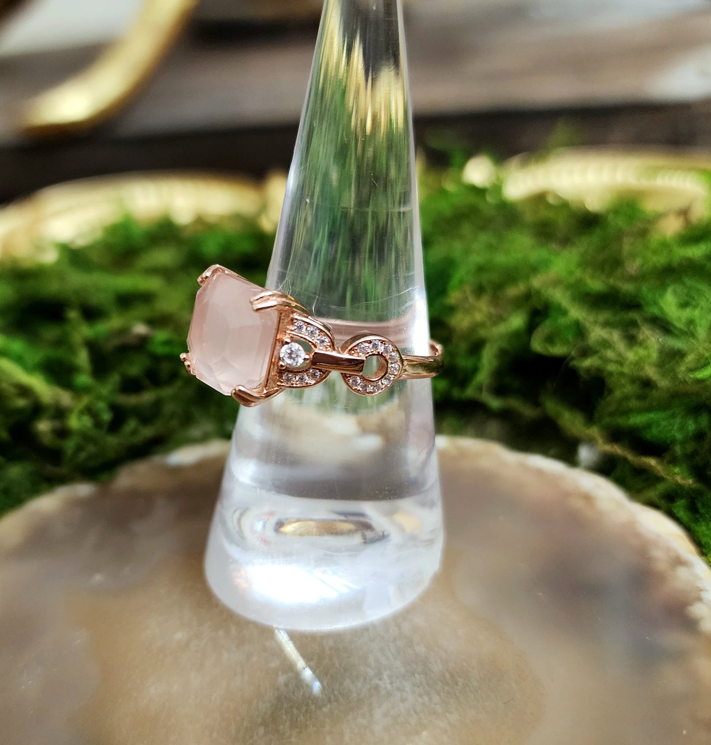 Faceted Rose Quartz Ring