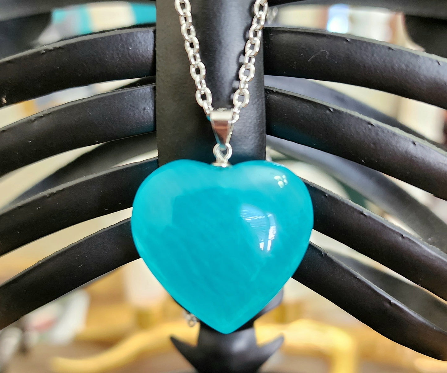 Amazonite Heart Pendant Necklace