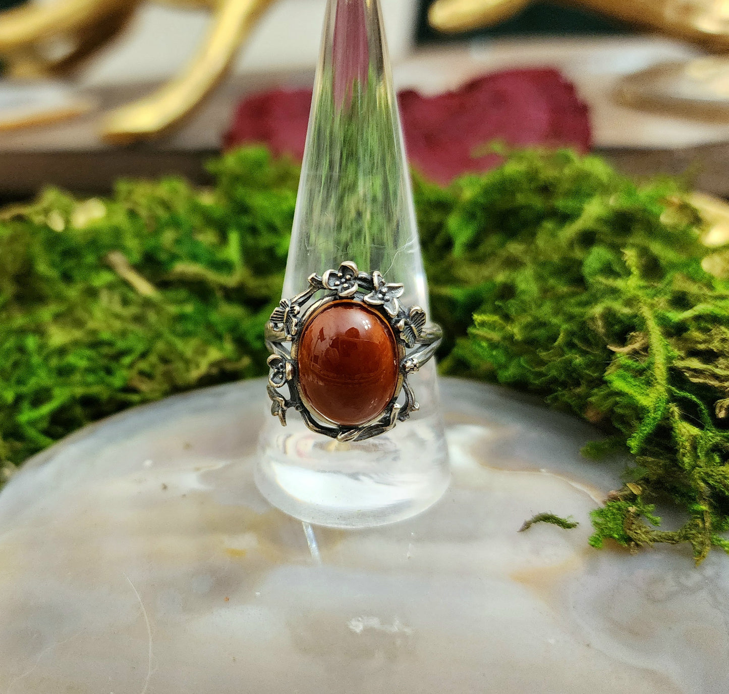 Garnet Cabochon Ring