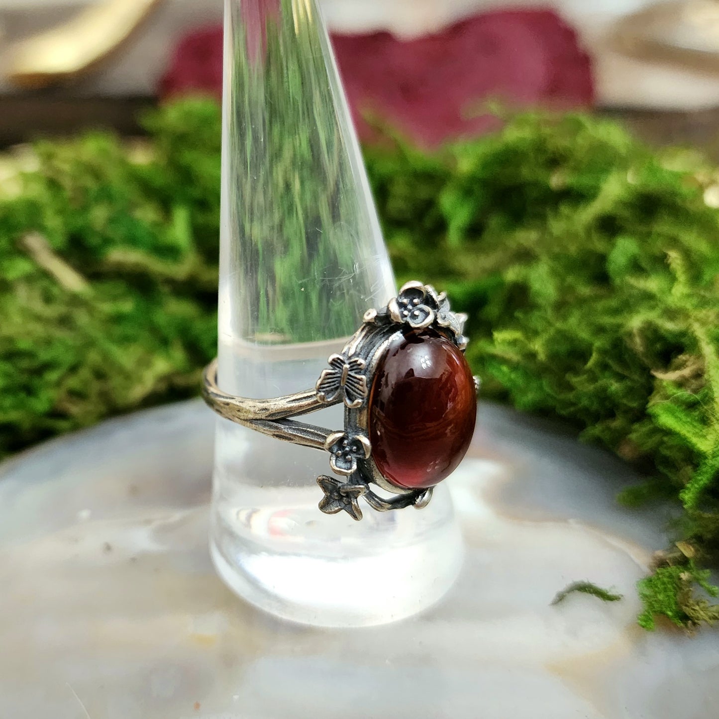 Garnet Cabochon Ring