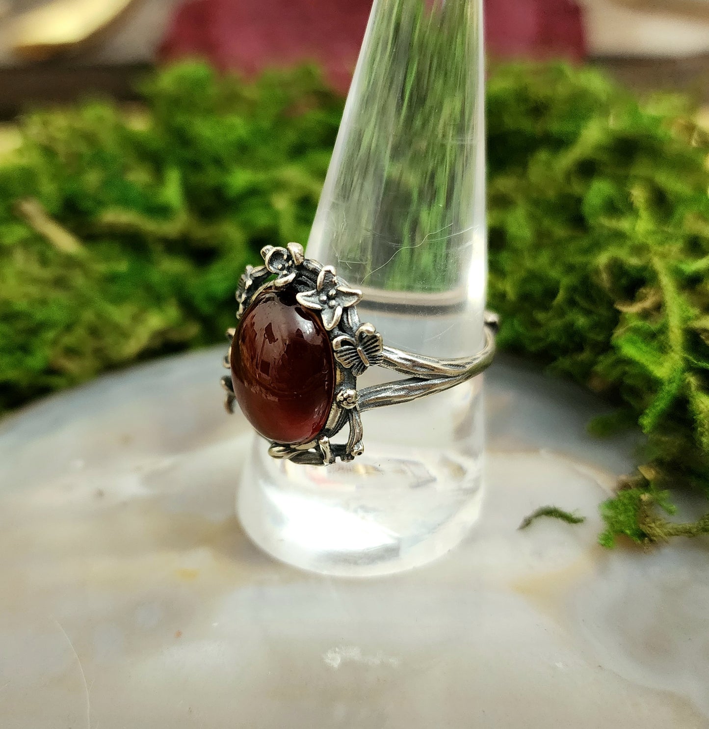 Garnet Cabochon Ring