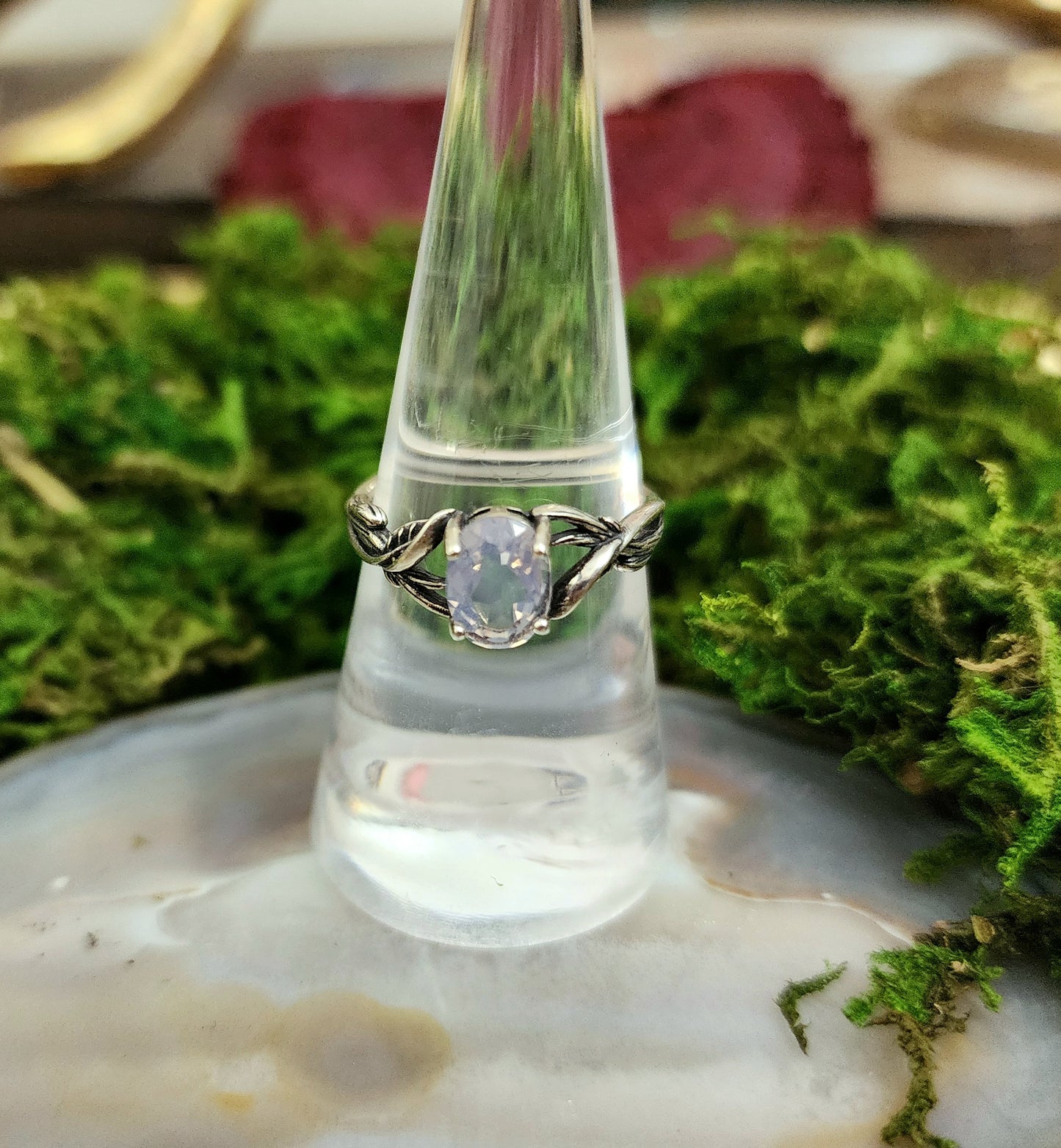 Faceted Lavender Moon Quartz Ring B