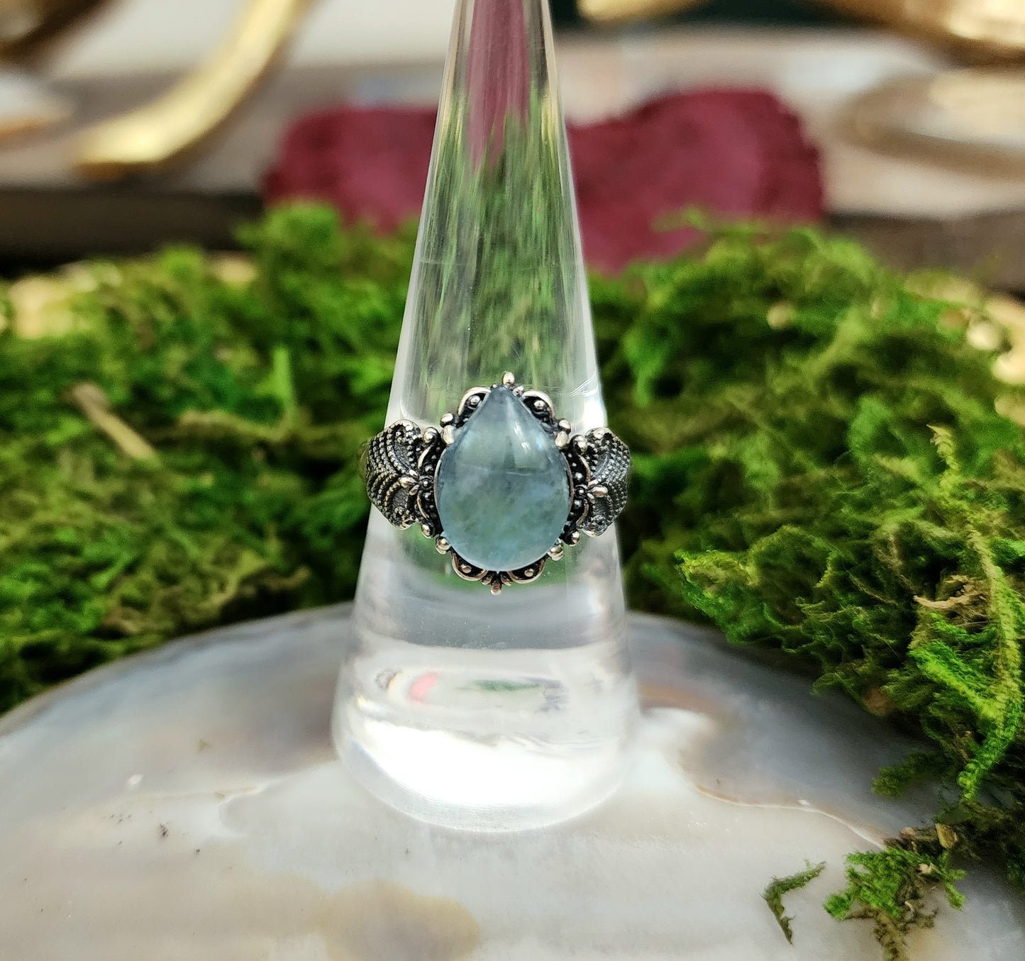 Teardrop Aquamarine Ring