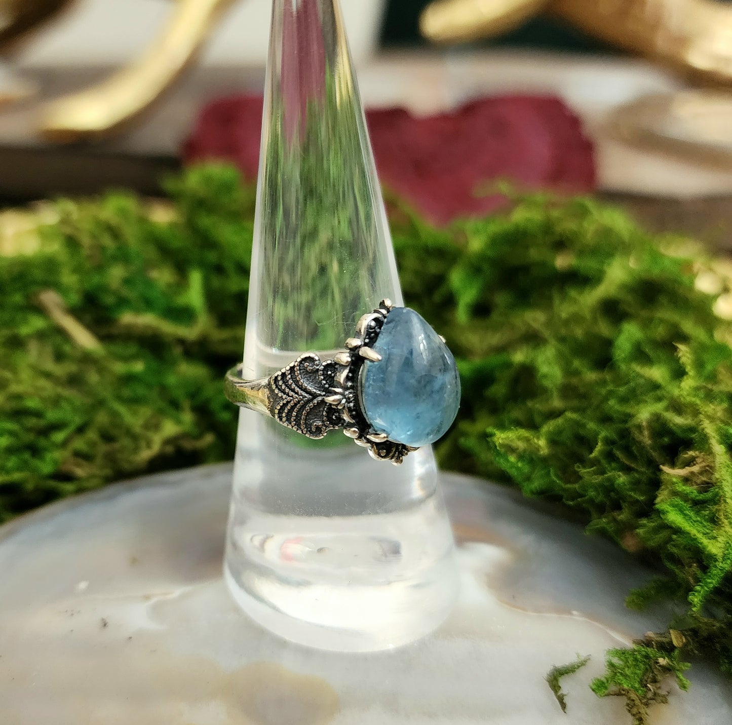 Teardrop Aquamarine Ring