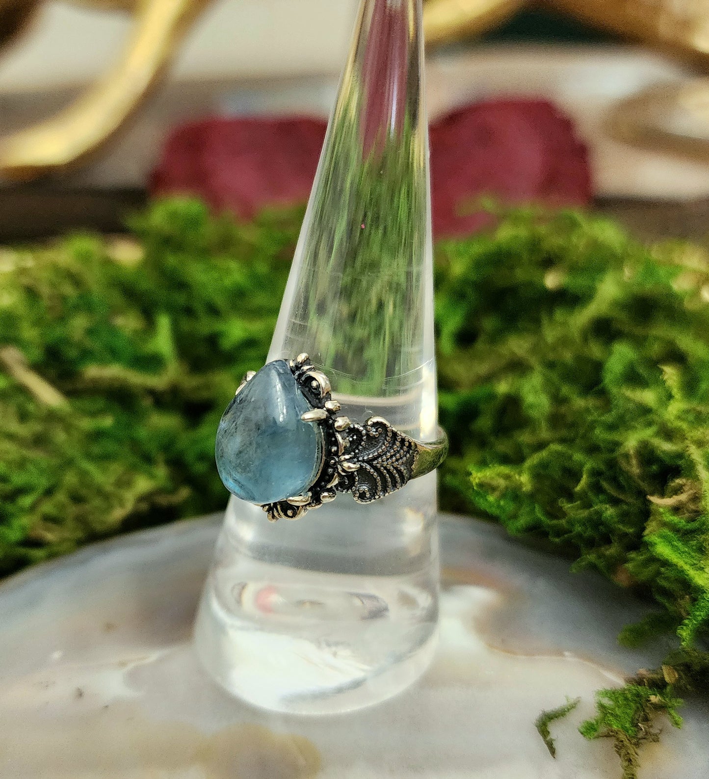 Teardrop Aquamarine Ring