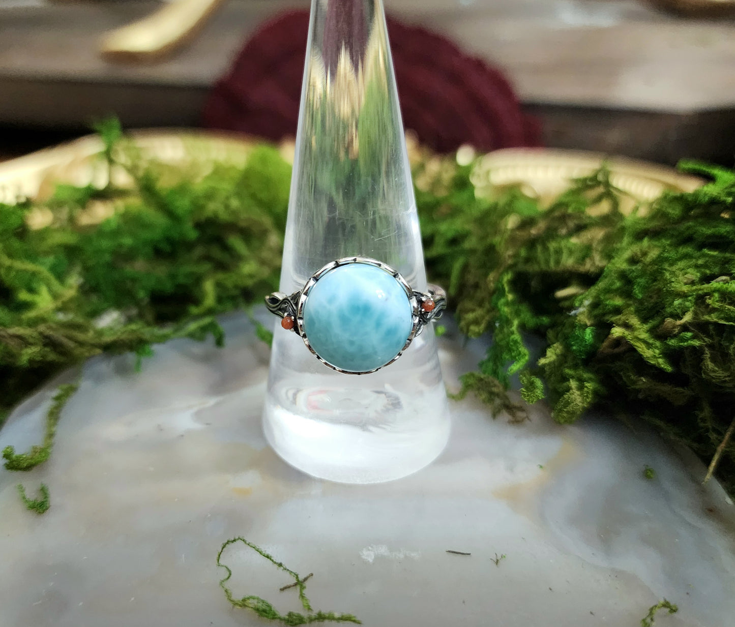 Blue Green Larimar Ring A