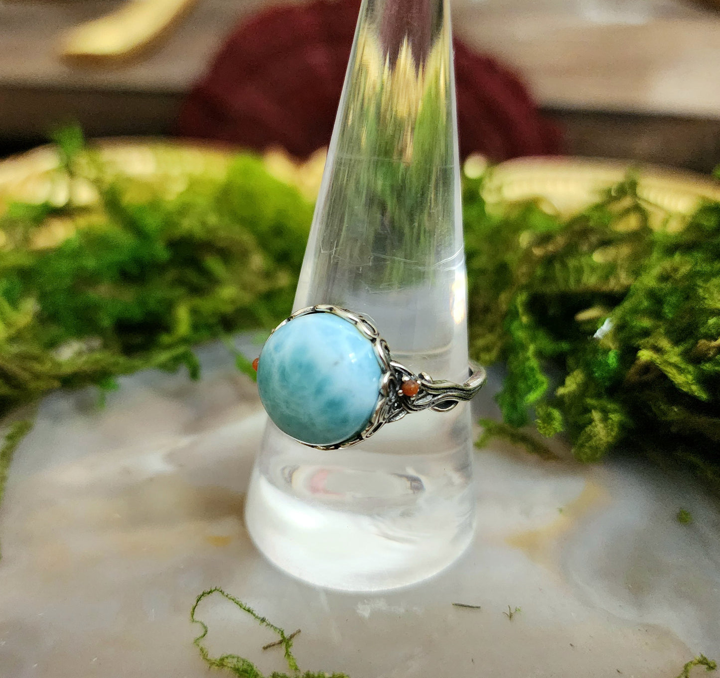 Blue Green Larimar Ring A