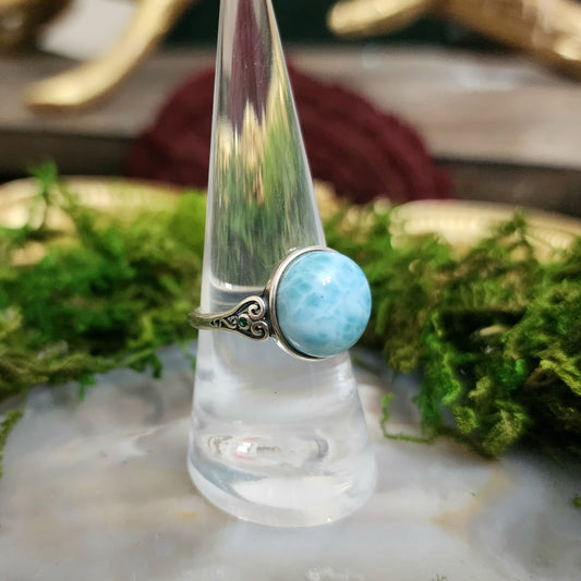 Blue Green Larimar Ring B