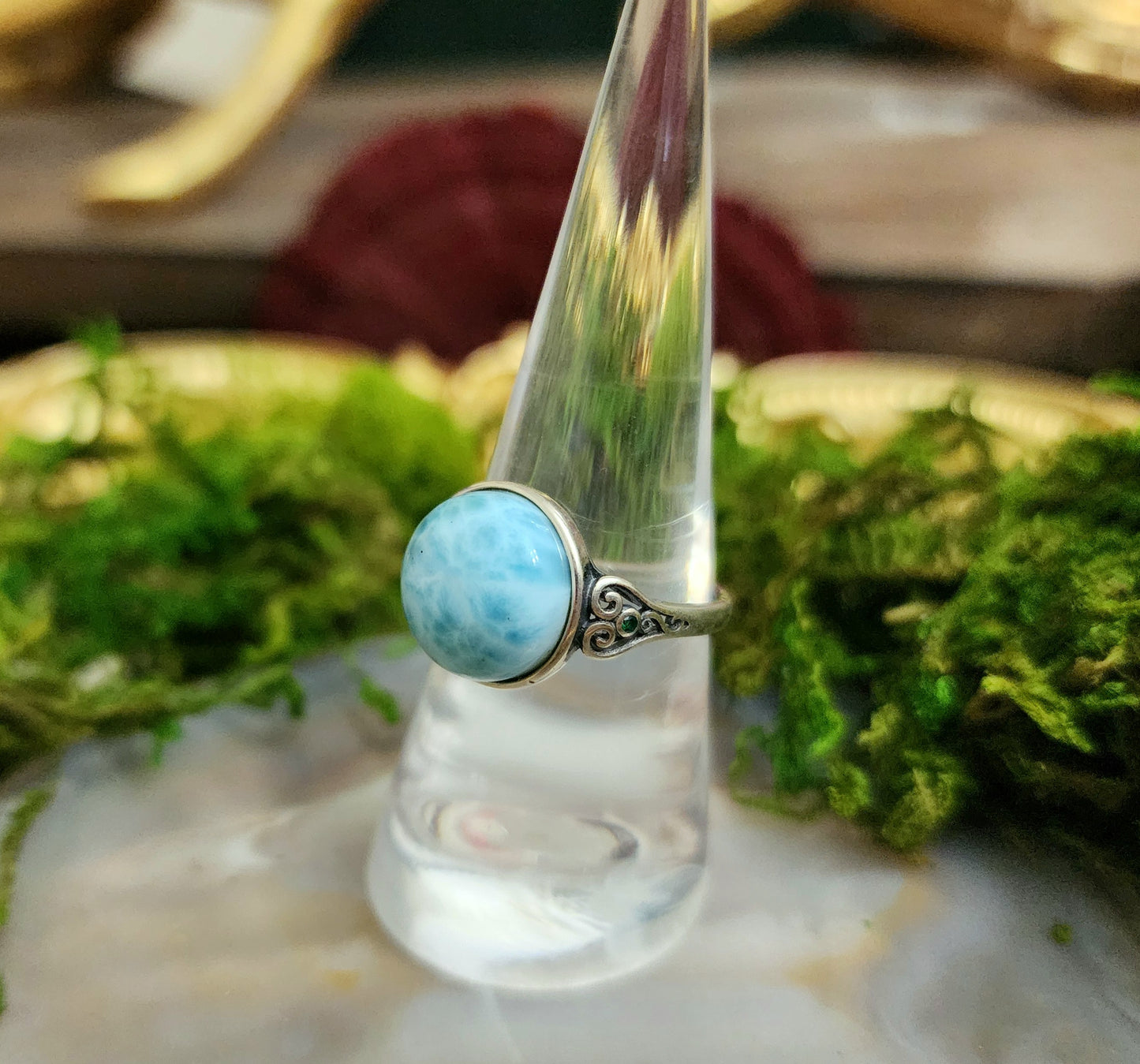 Blue Green Larimar Ring B