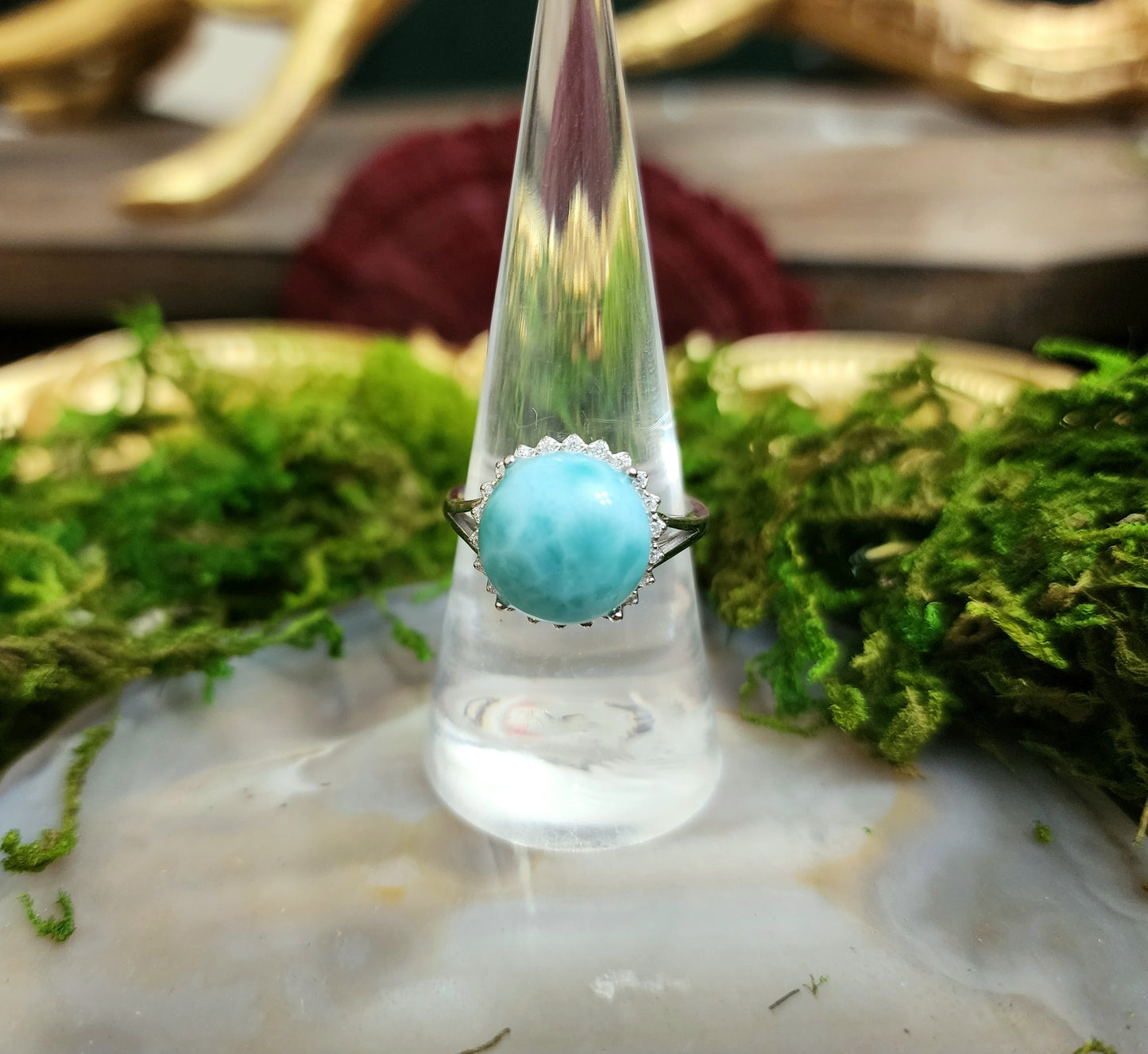 Blue Green Larimar Ring C