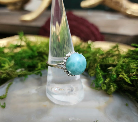 Blue Green Larimar Ring C