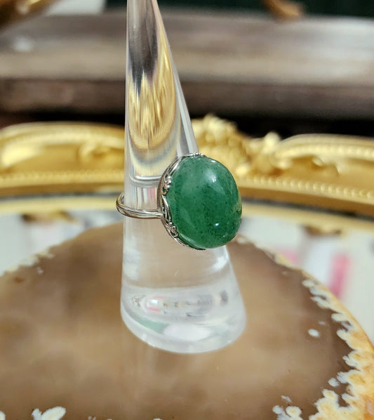 Green Strawberry Quartz Ring