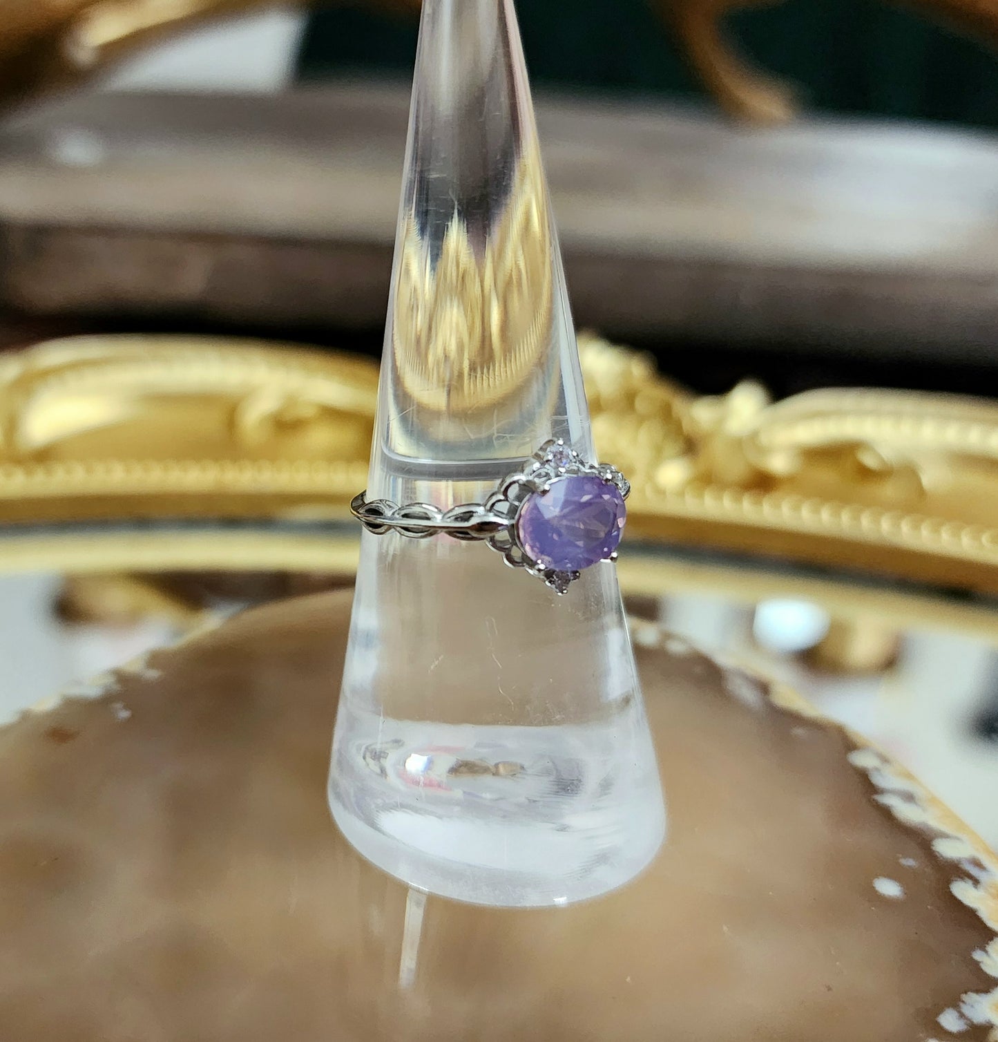 Dainty Lavender Moon Quartz Ring