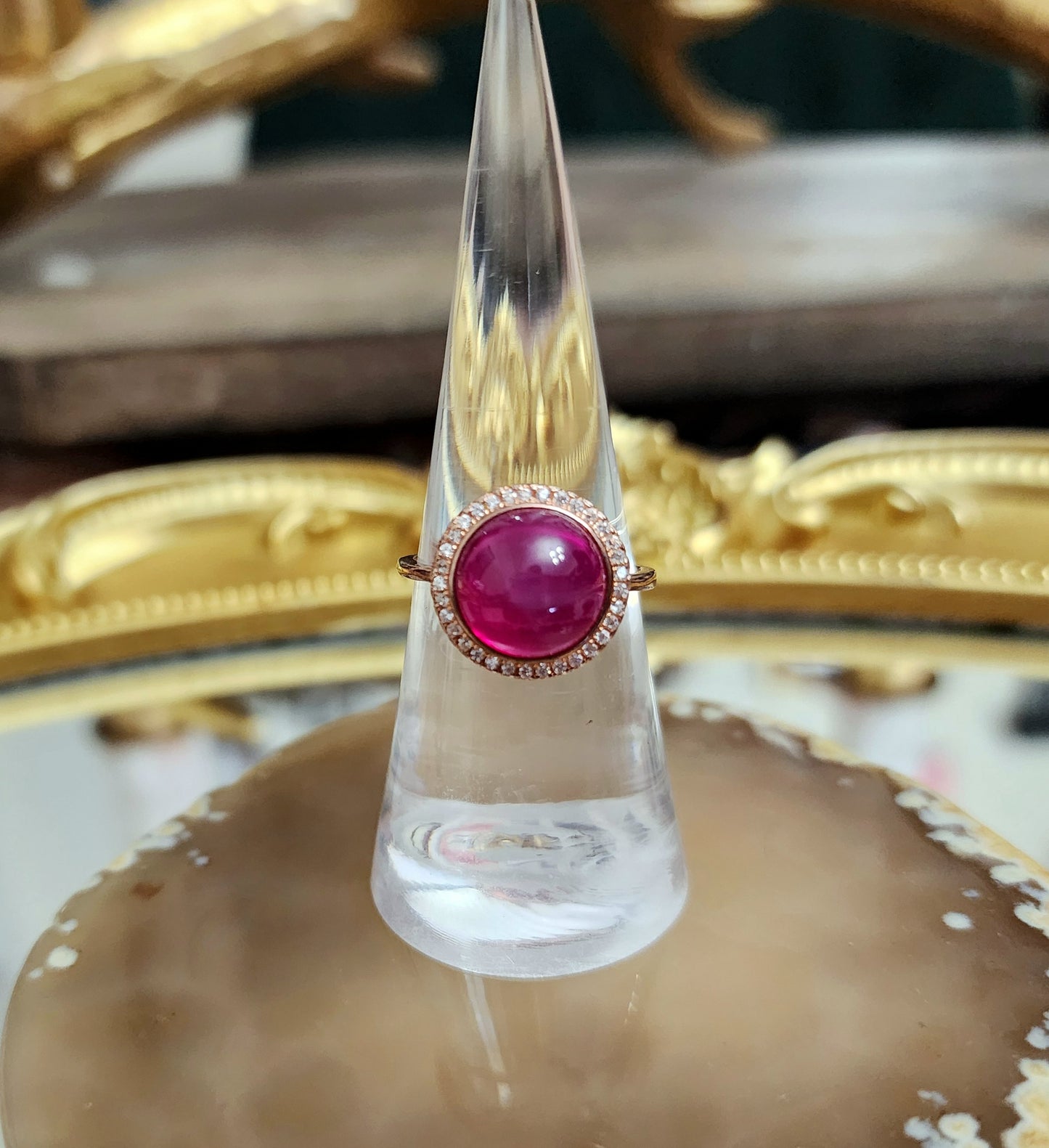 Star Ruby Rose Rold Ring