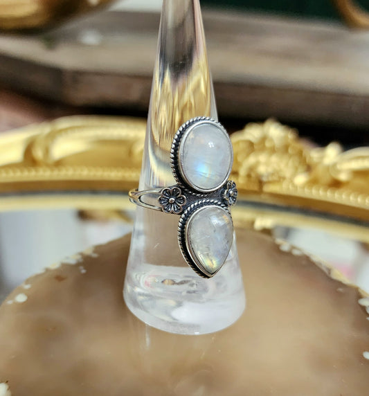 Double Moonstone Ring