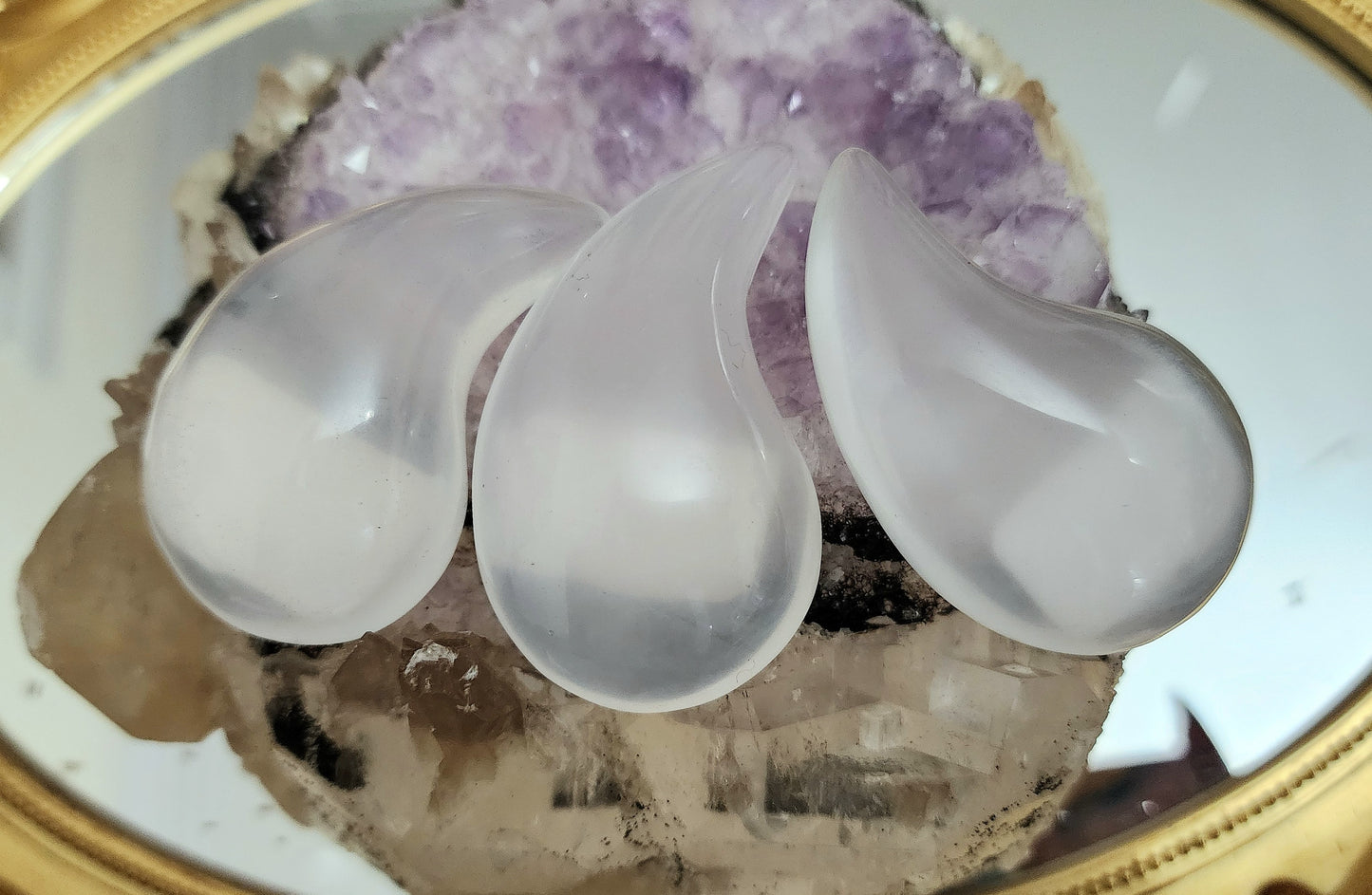 Milky Quartz Gua Sha Teardrop