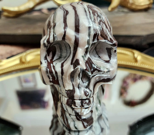 Red Zebra Jasper Skull