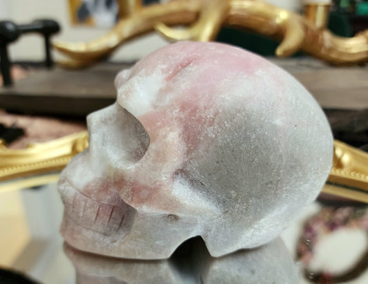 Unpolished Pink Opal Skull B