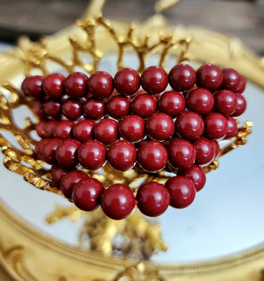 8mm Cinnabar in Resin Stretch Bracelet