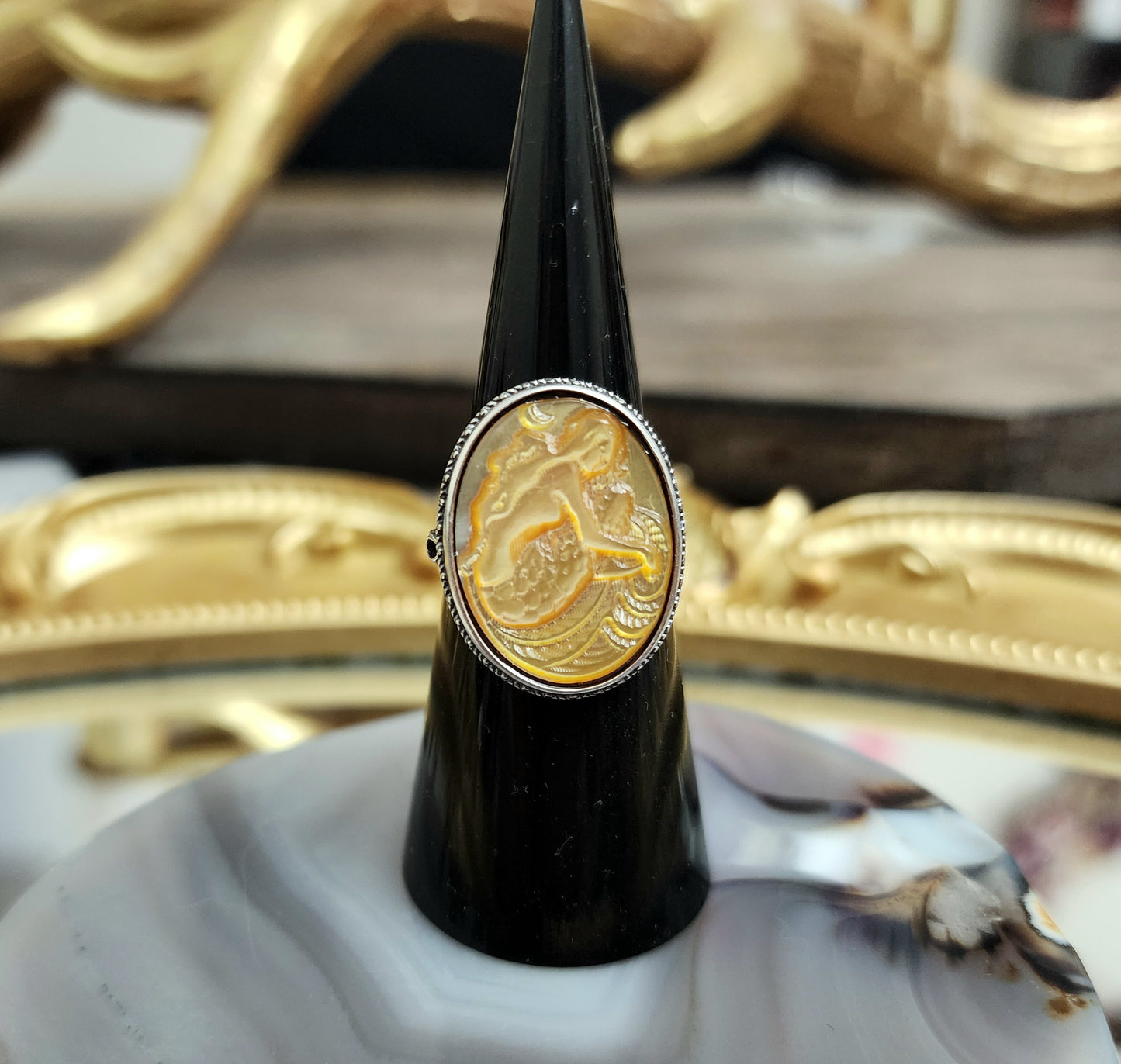 Golden Shell Mermaid Ring