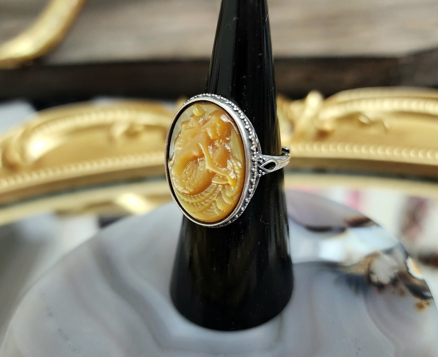 Golden Shell Mermaid Ring