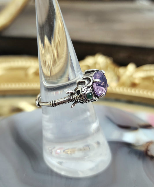 Tandem Elephant Lavender Moon Quartz Ring