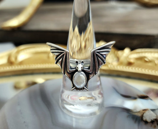 Moonstone Bat Ring