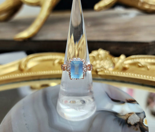 Rose Gold Aquamarine Ring