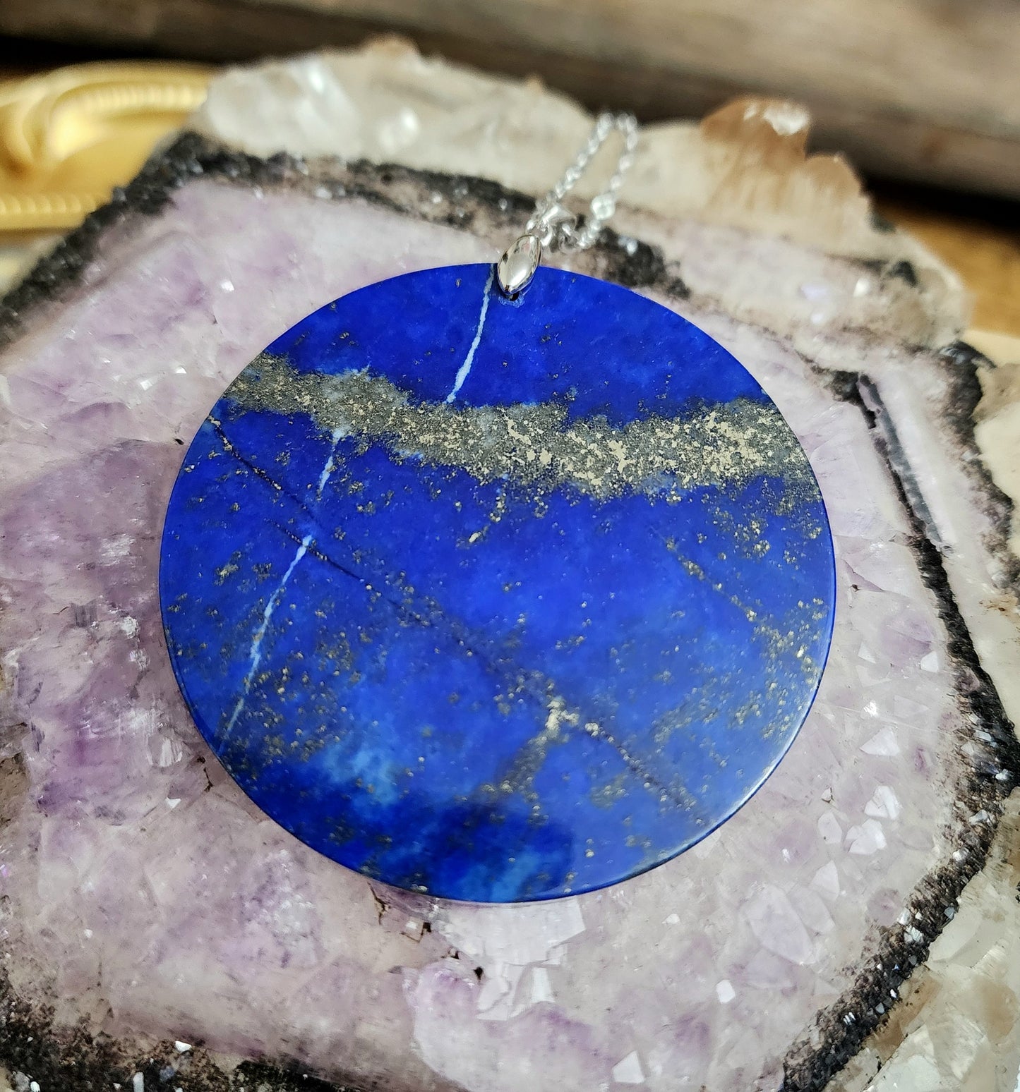 Lapis Lazuli Disk Pendant