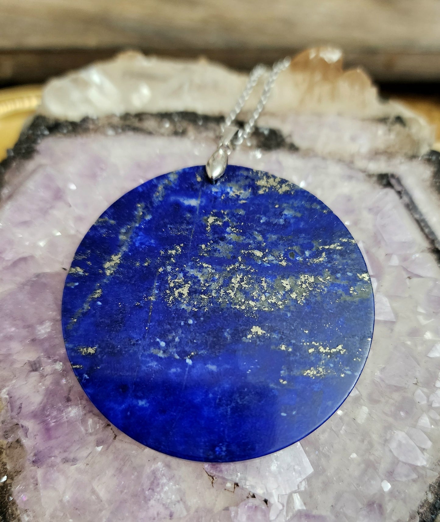 Lapis Lazuli Disk Pendant