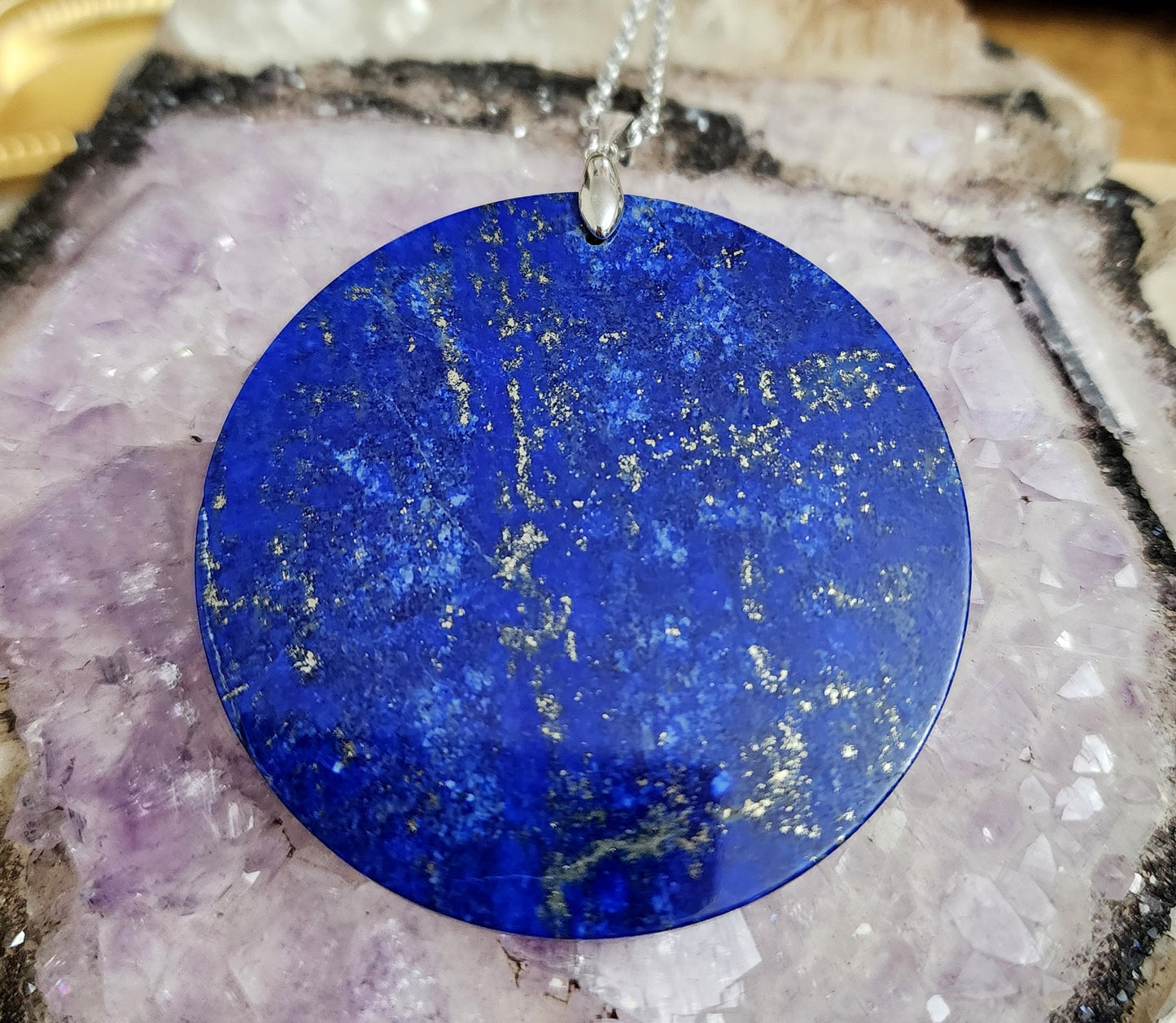 Lapis Lazuli Disk Pendant