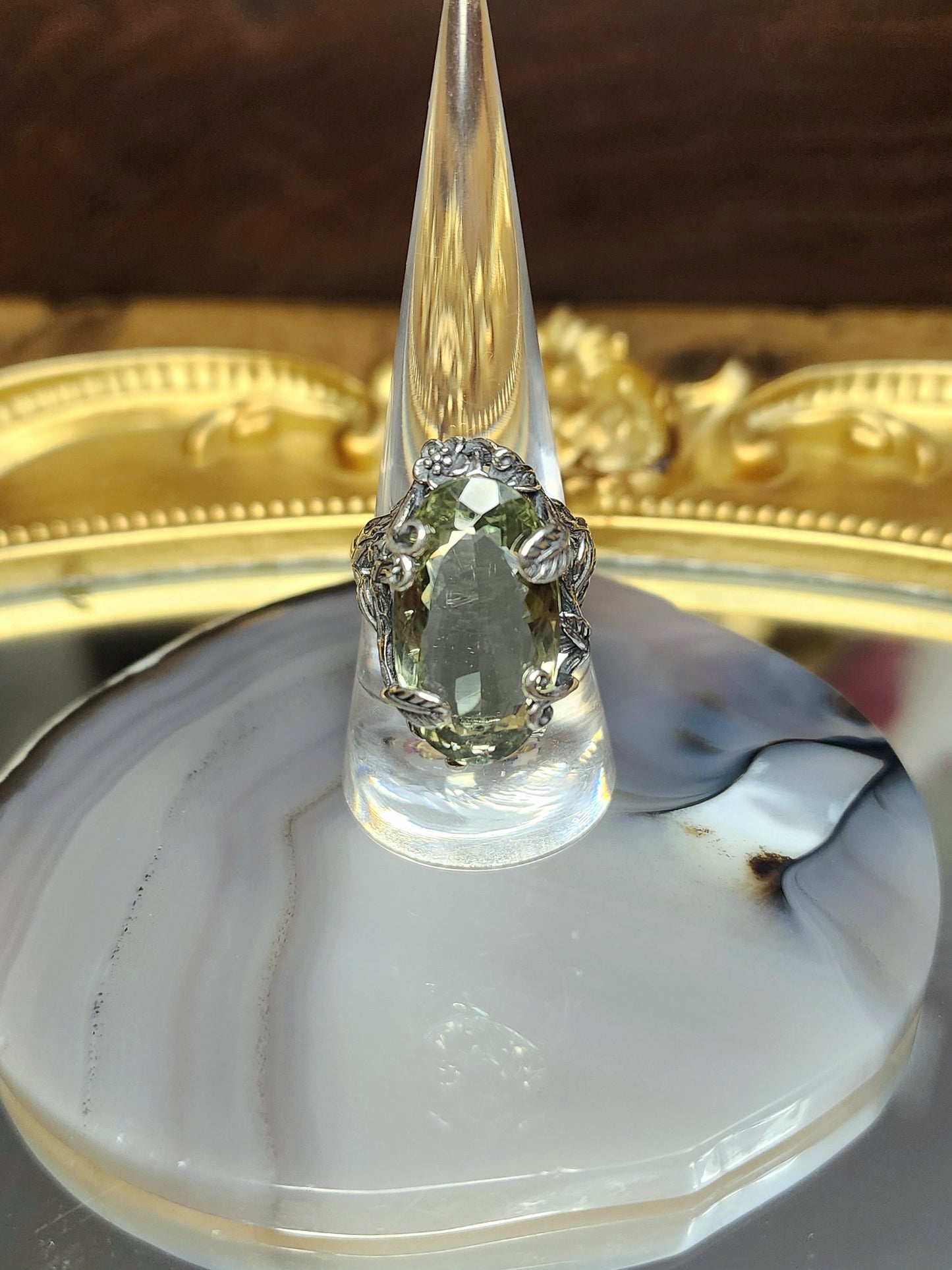 Prasiolite Vintage-Style Ring