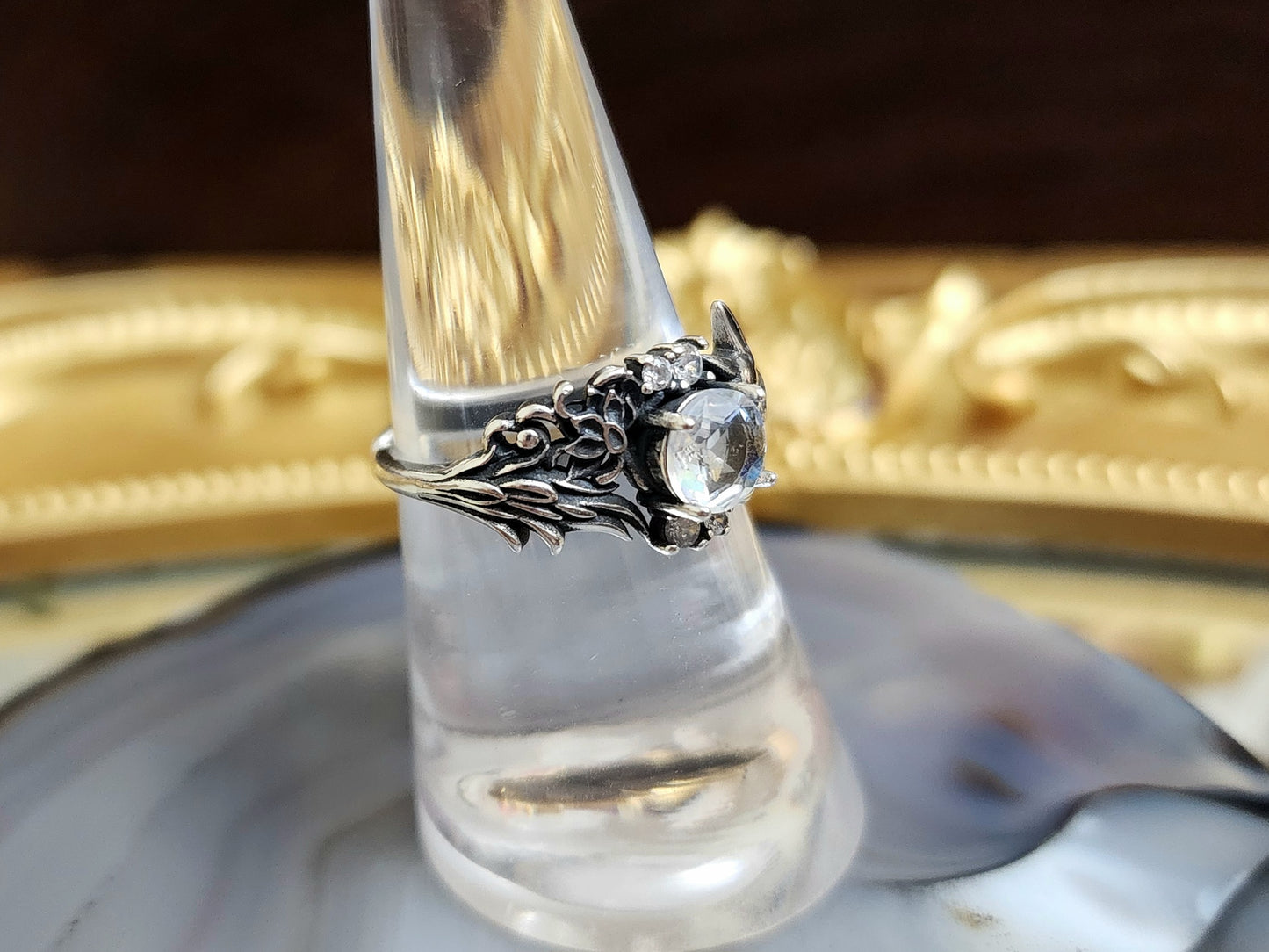 Madagascar Moonstone Fox Ring