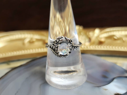 Madagascar Moonstone Feather Ring