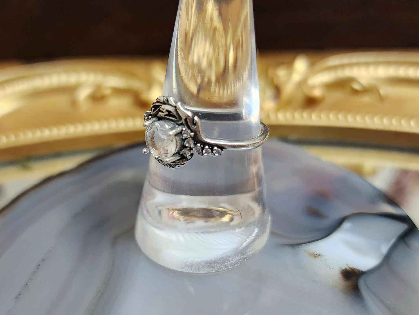 Madagascar Moonstone Feather Ring