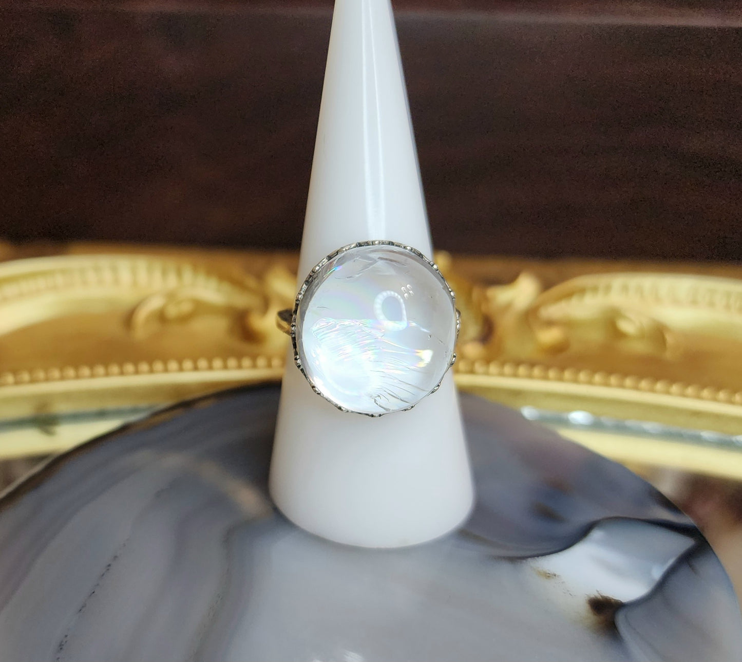 Oil Spill Quartz Ring