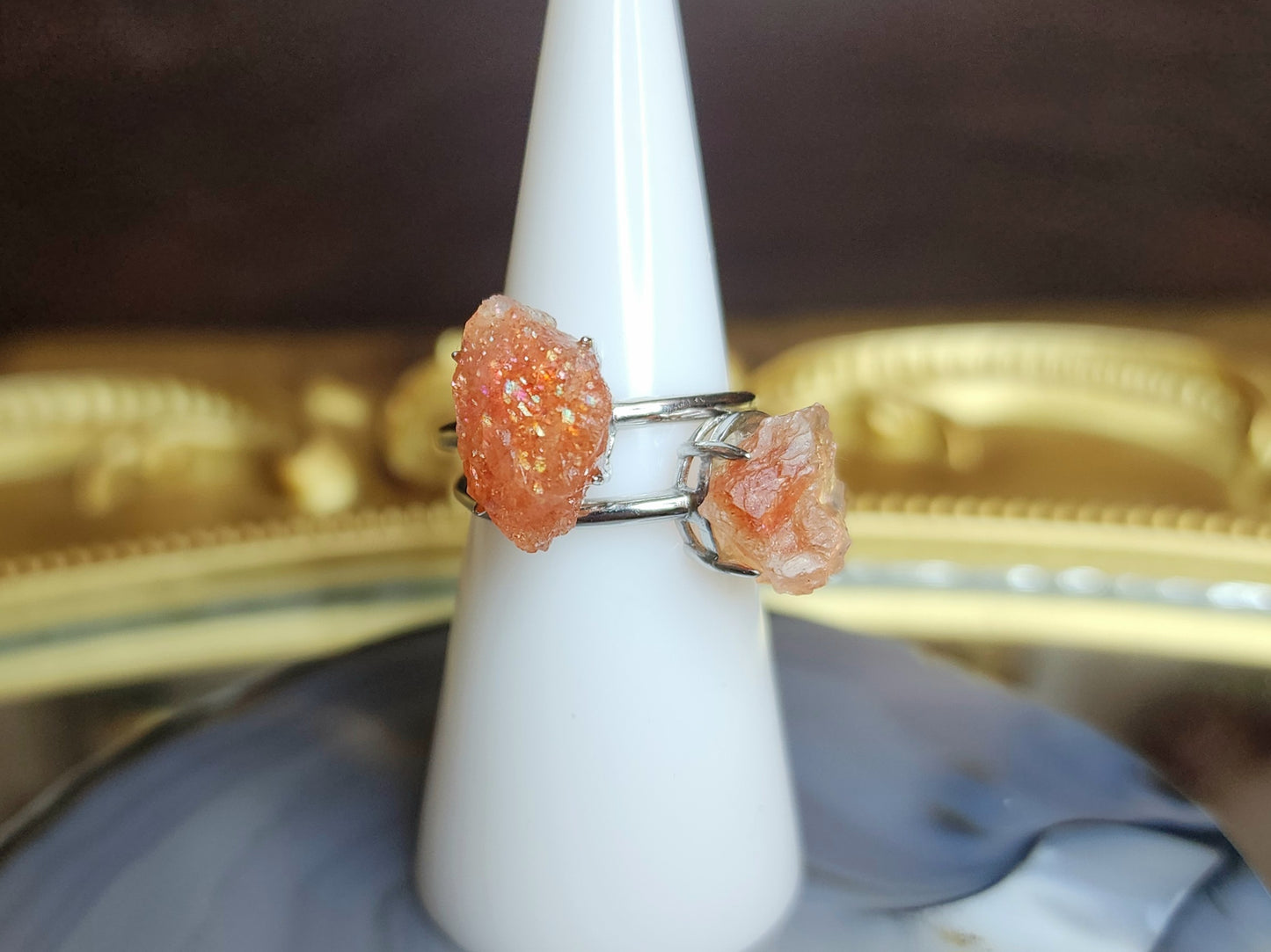 Raw Golden Sunstone Ring