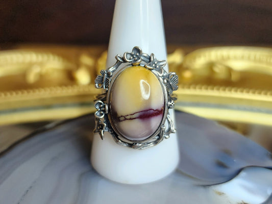 Bi Color Mookaite Floral Ring