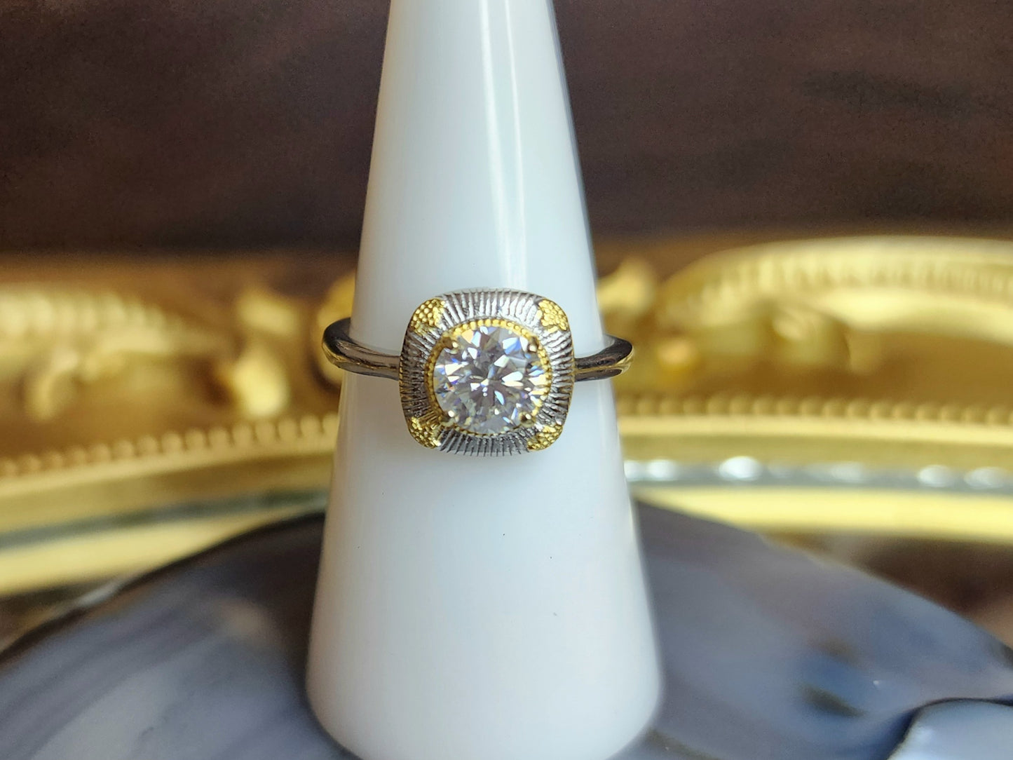 Square Moissanite Ring