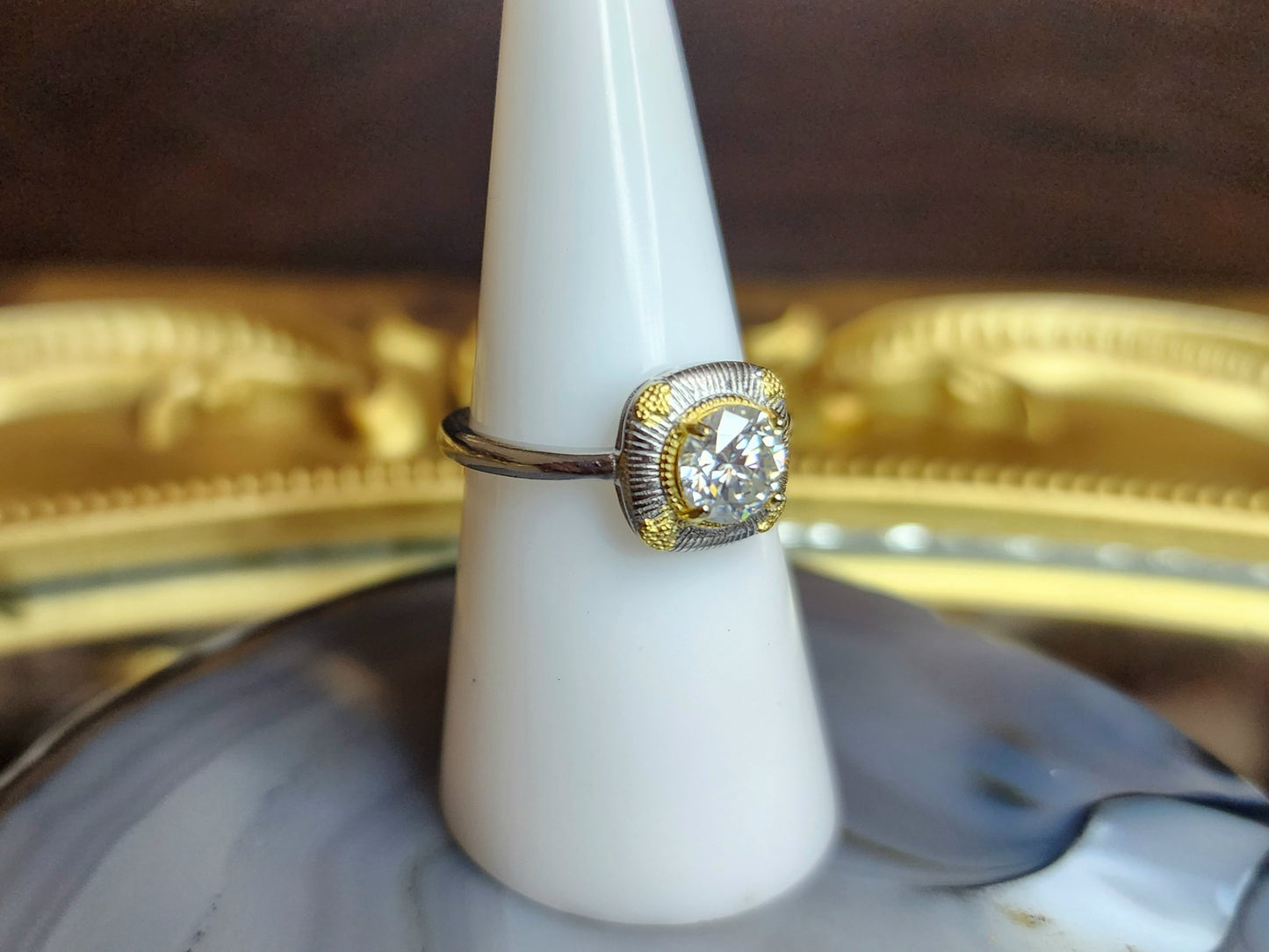 Square Moissanite Ring