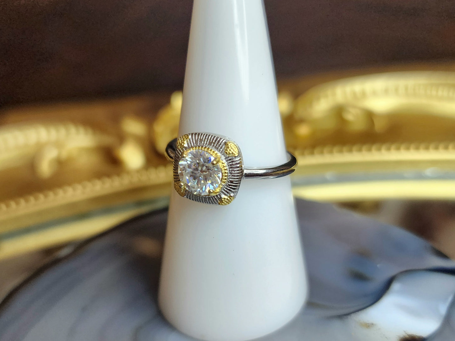 Square Moissanite Ring