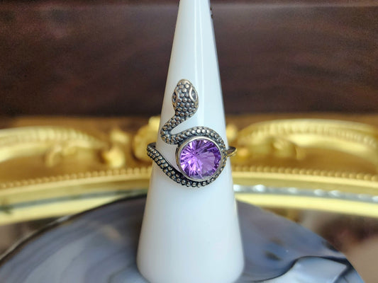 Amethyst Snake Ring